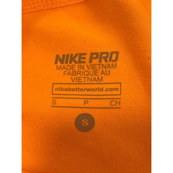 Nike Pro Women Dri-Fit Athletic Workout Stretch Compression Shorts Size S Orange - Picture 4 of 4